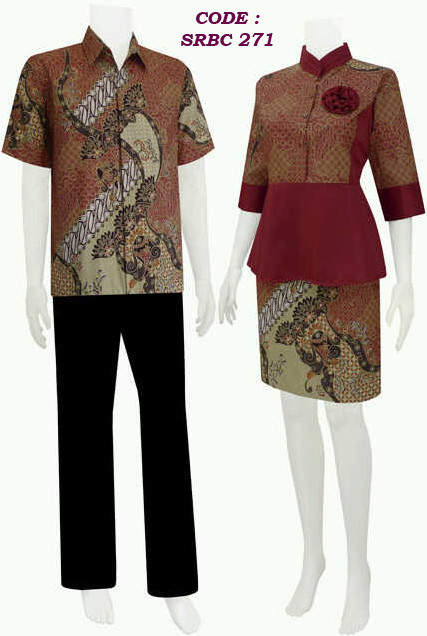  Dress  batik modern model setelan rok blouse code  SRBC 27 