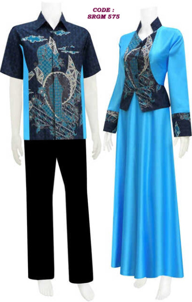 Busana batik  model  gamis  gaun  code SRGM 57 KOLEKSI BATIK  